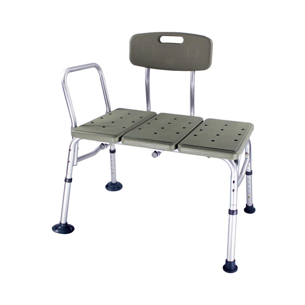 Adjustable Plastic Tub Transfer Bench with Back Non-Slip Seat Z61718