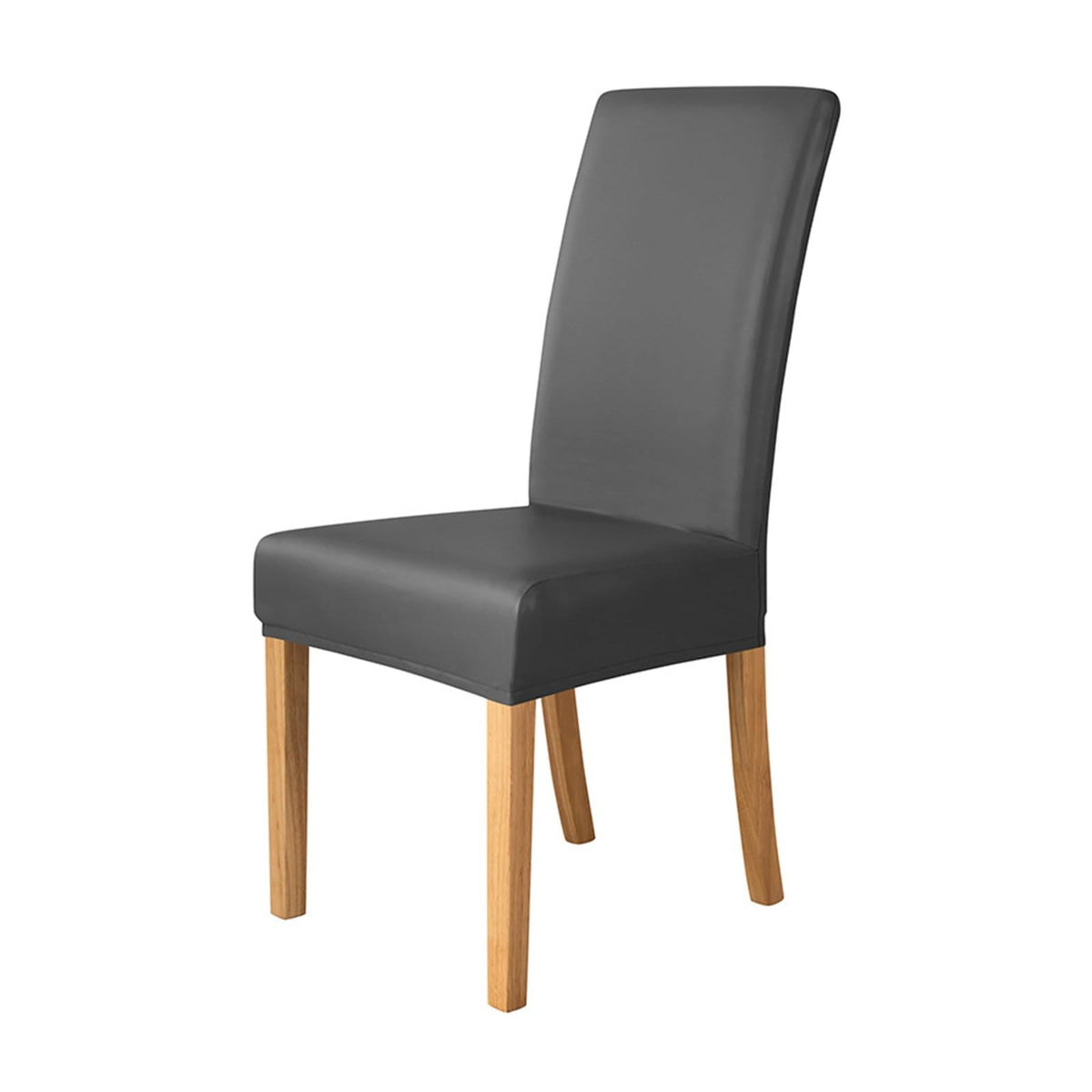 Black 2PCS Waterproof PU Leather Dining Chair Covers N717104