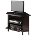 Espresso Corner TV Stand for TVs Up to 27 Inches Wood Q9499