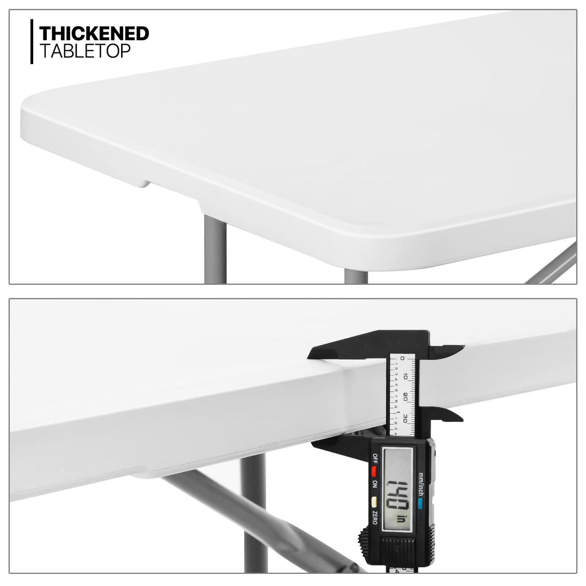 6Ft Heavy Duty Folding Plastic Table White E853113