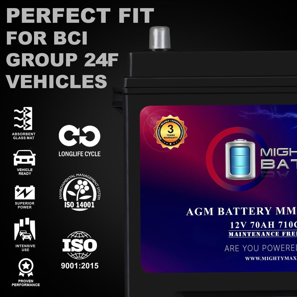 12V 70Ah AGM Replacement Battery U427