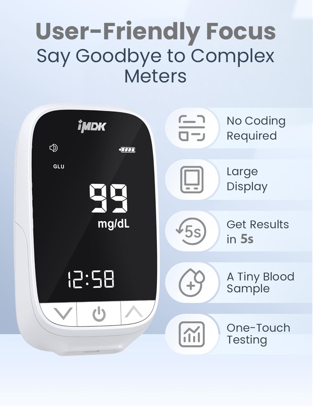 Blood Glucose Monitor Kit with 100 Strips and 100 Lancets N2557