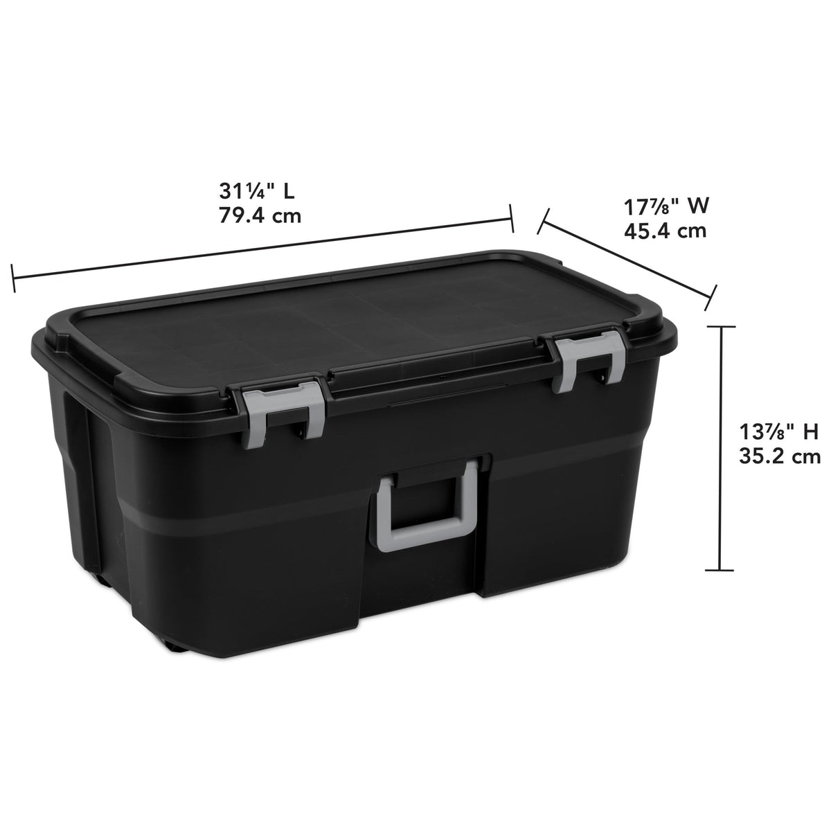 Black Wheeled Lockable Footlocker V199