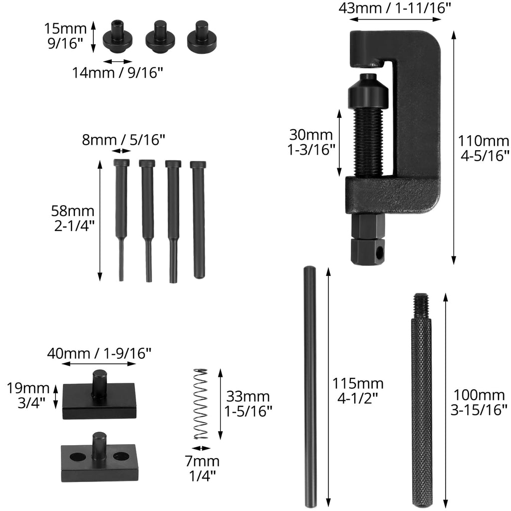 Motorcycle Chain Breaker Tool 13pcs M1014