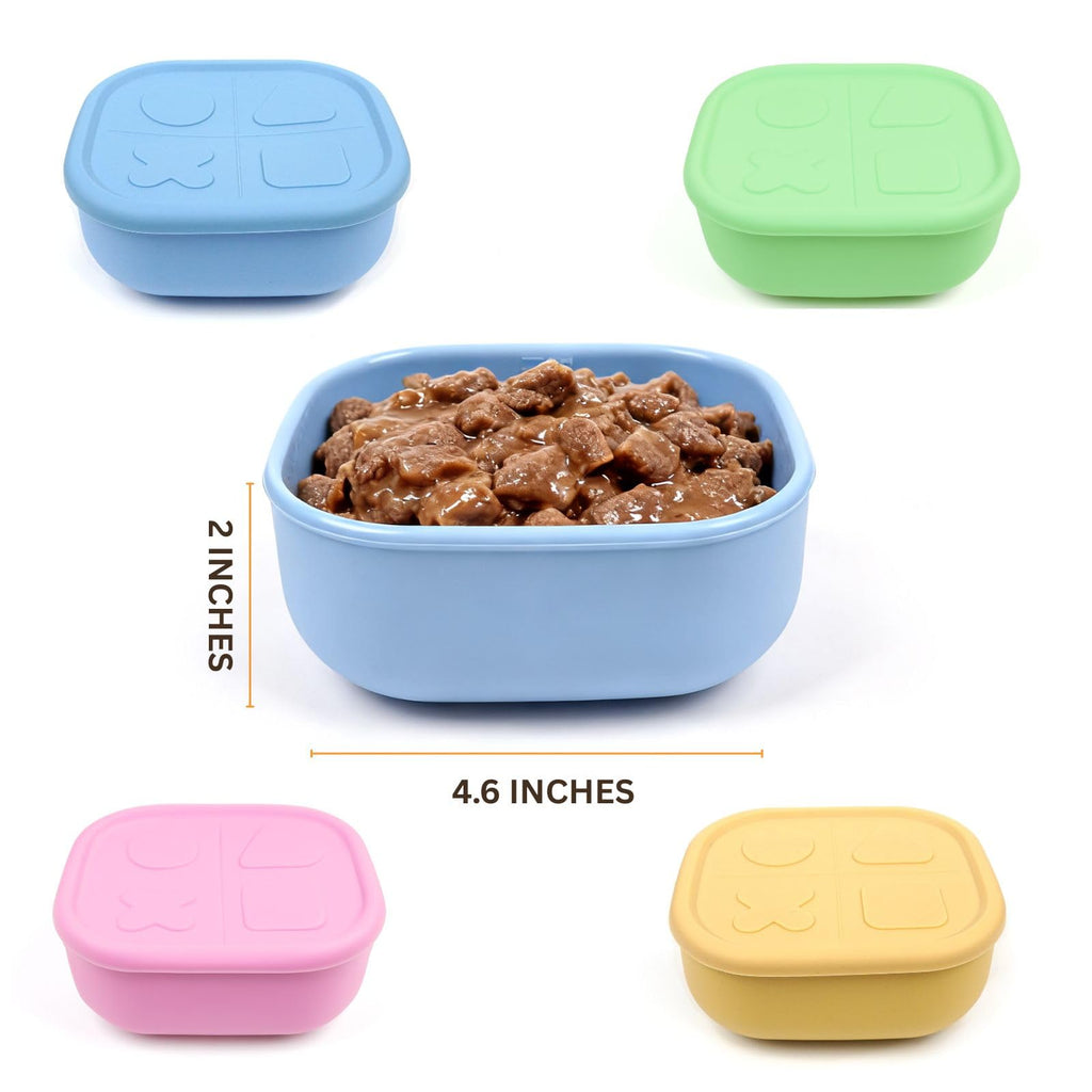 Airtight Pet Wet Food Storage Containers with Lids 4-Pack 12oz P782