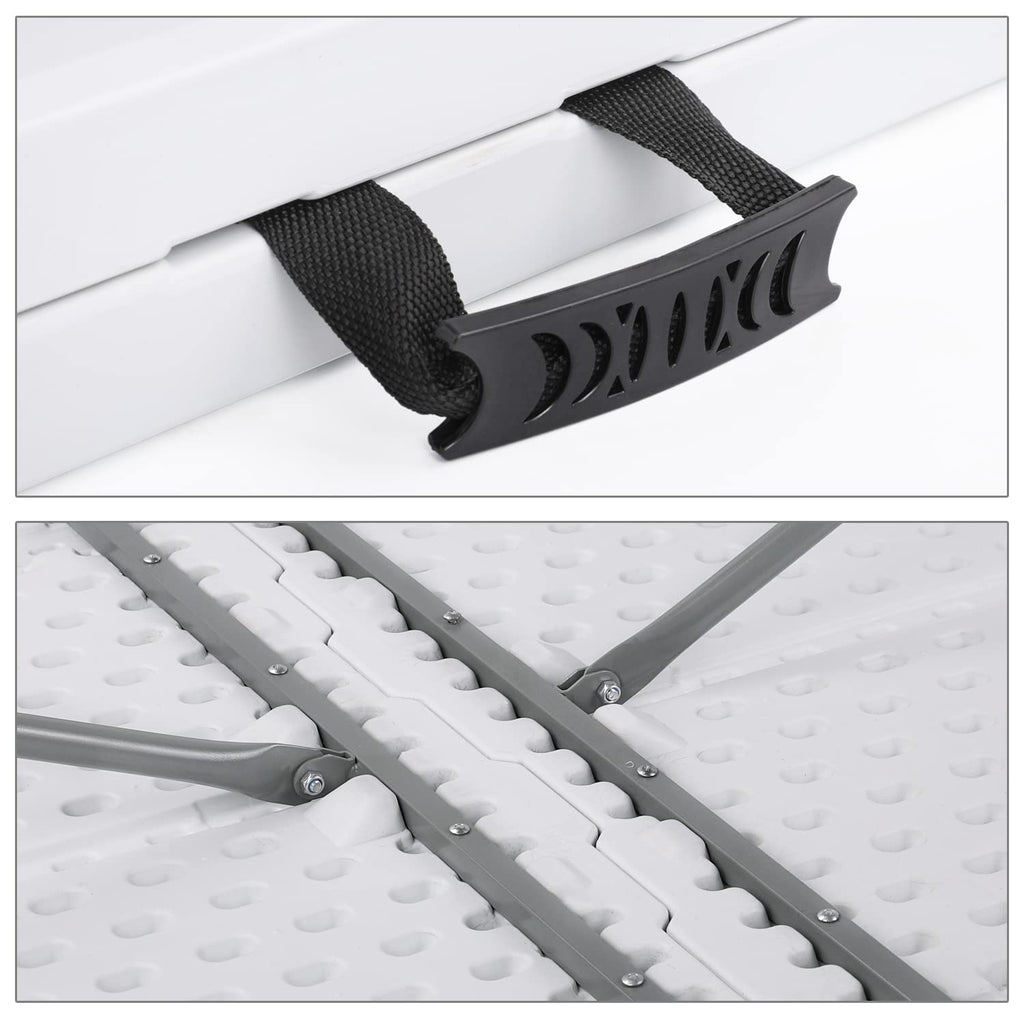 6Ft Heavy Duty Folding Plastic Table White E853113