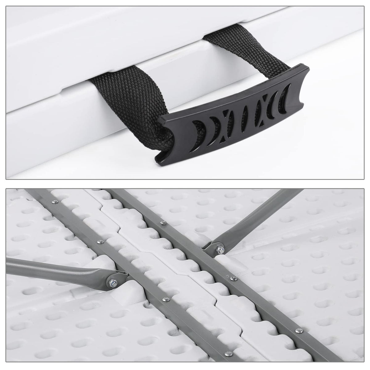 6Ft Heavy Duty Folding Plastic Table White E853113