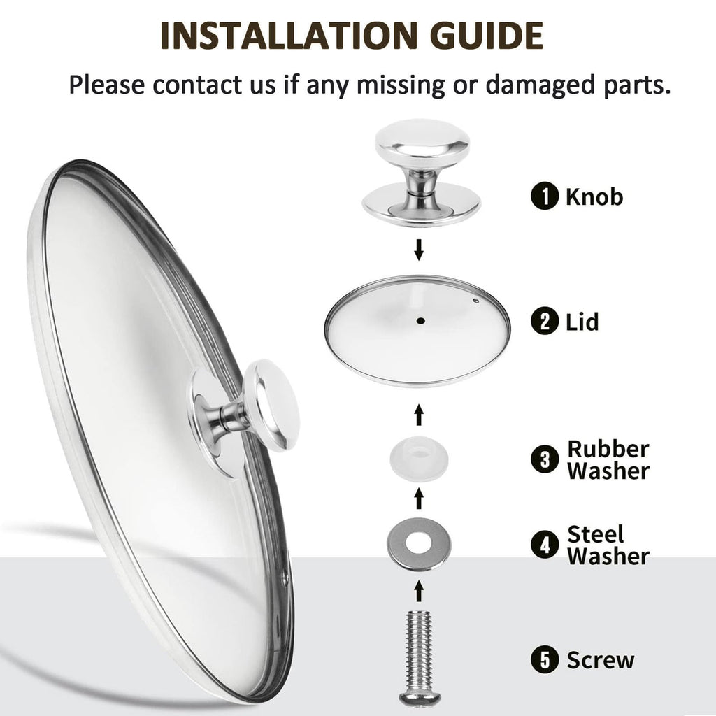 Glass Lids for Frying Pans, Pots, Cast Iron Pans J793510