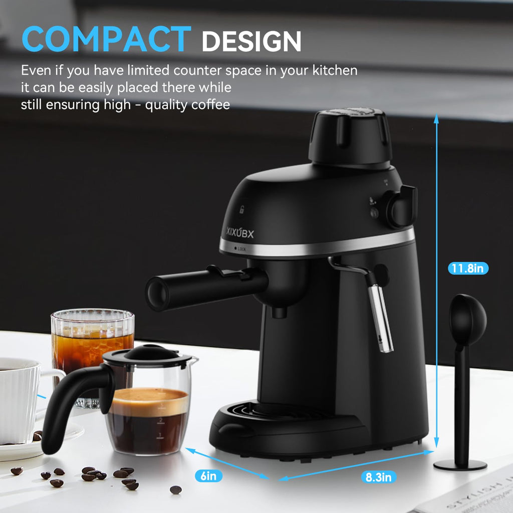 Compact Espresso & Cappuccino Machine with Steam Wand P424