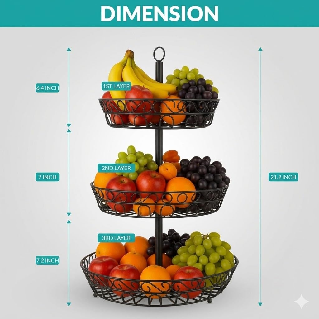 3-Tier Metal Fruit Basket Y69930