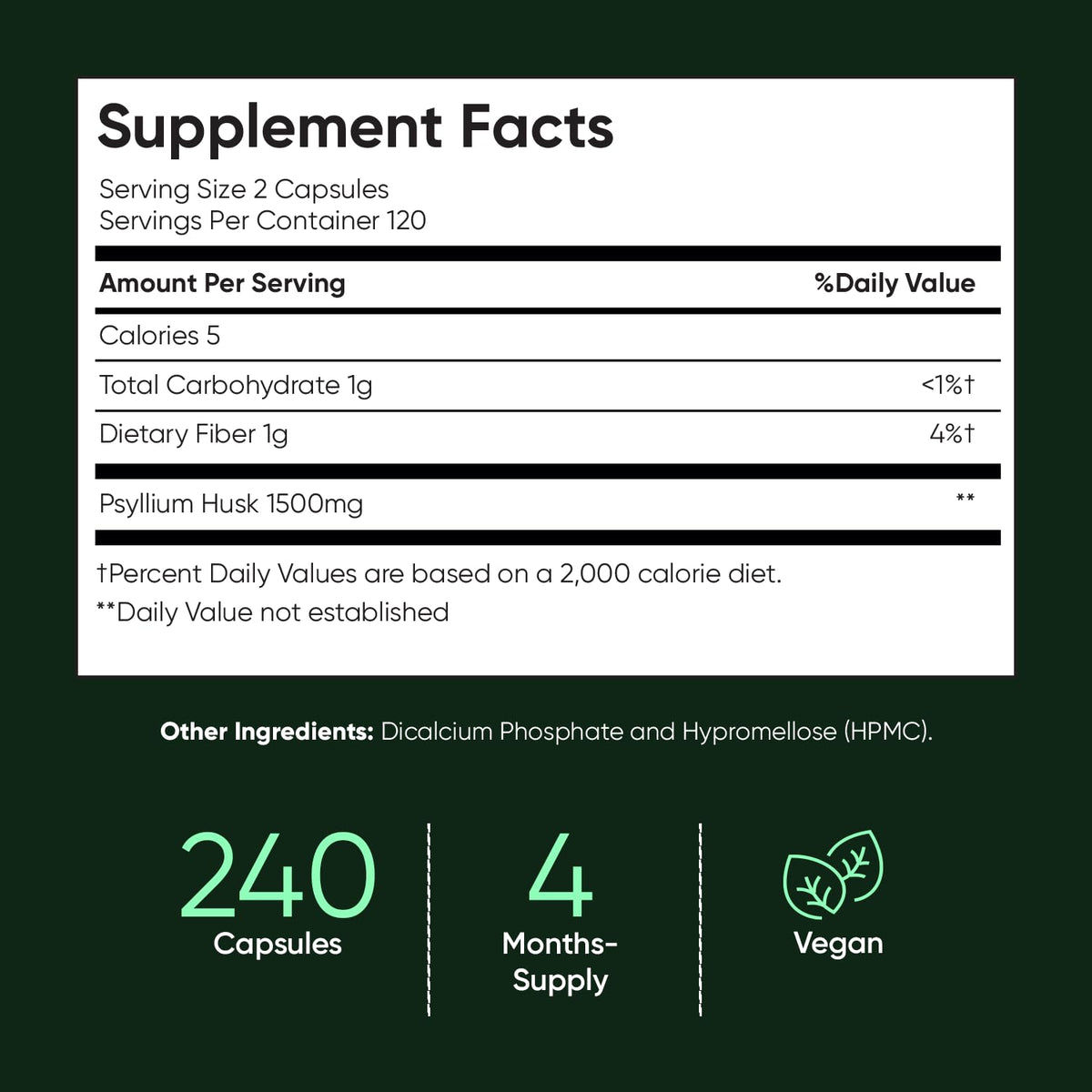 Psyllium Husk Capsules 1500mg P8783