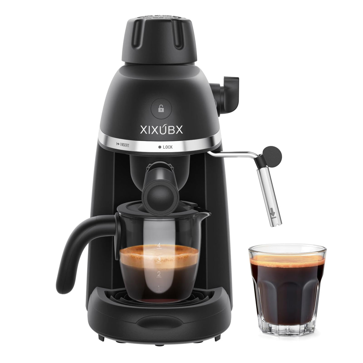 Compact Espresso & Cappuccino Machine with Steam Wand P424