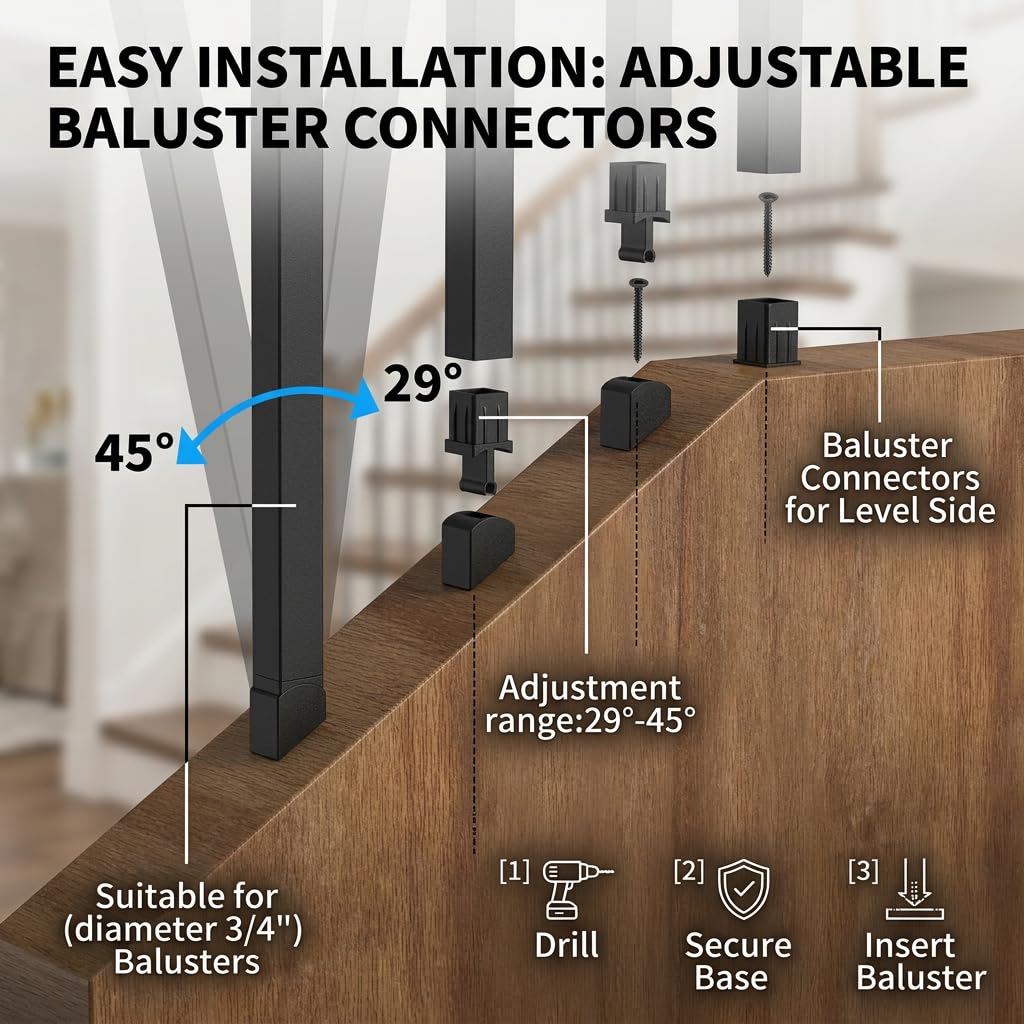 120 Pack 32" Black Aluminum Deck Balusters D68118