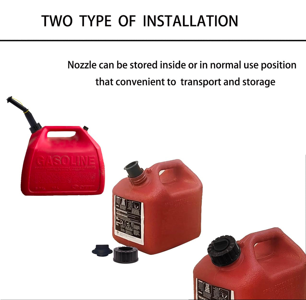 Gas Can Spout Replacement Kit with Gaskets Vent Cap Black 3 Kit N62998