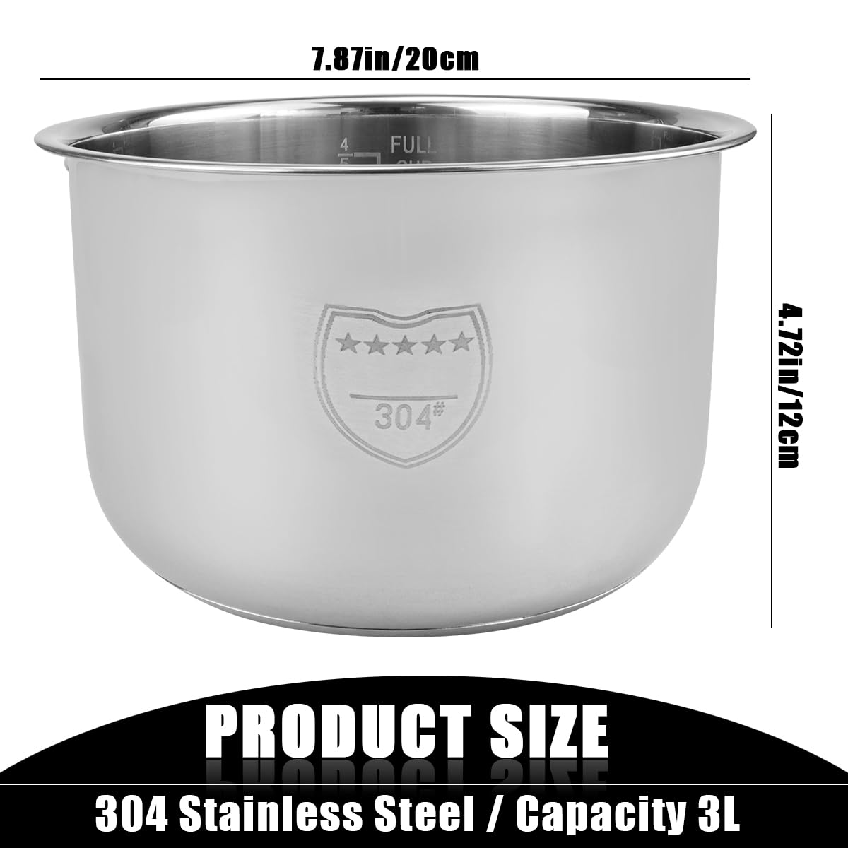 3L Stainless Steel Rice Cooker Inner Pot Replacement T76224