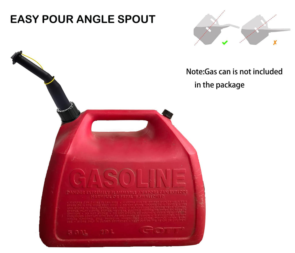 Gas Can Spout Replacement Kit with Gaskets Vent Cap Black 3 Kit N62998