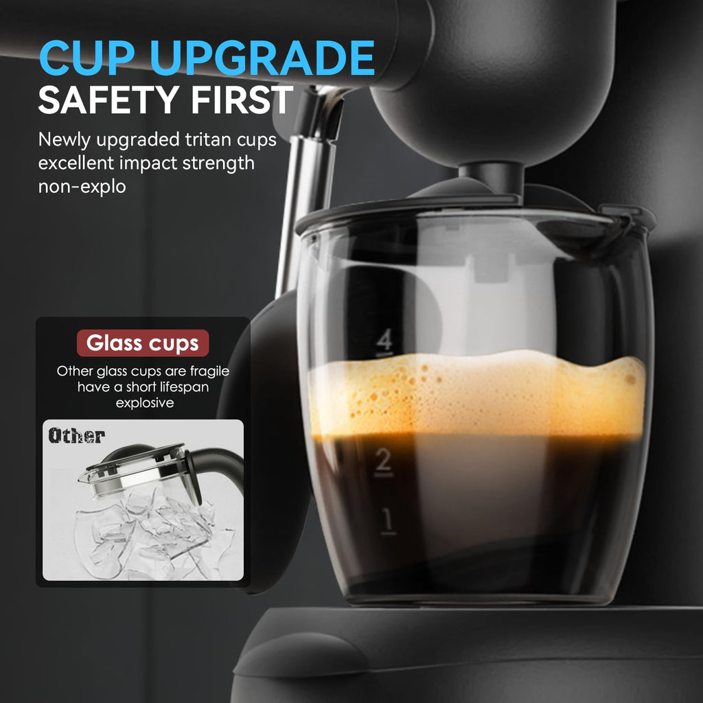 Compact Espresso & Cappuccino Machine with Steam Wand P424