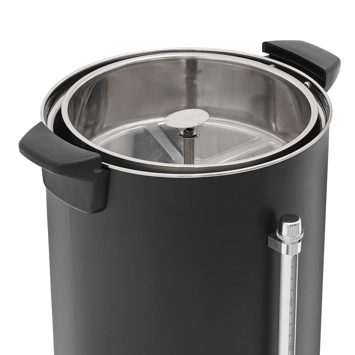 25L Stainless Steel Coffee Urn Hot Water Dispenser Commercial Electric Brewer with Drip Tray Black E318