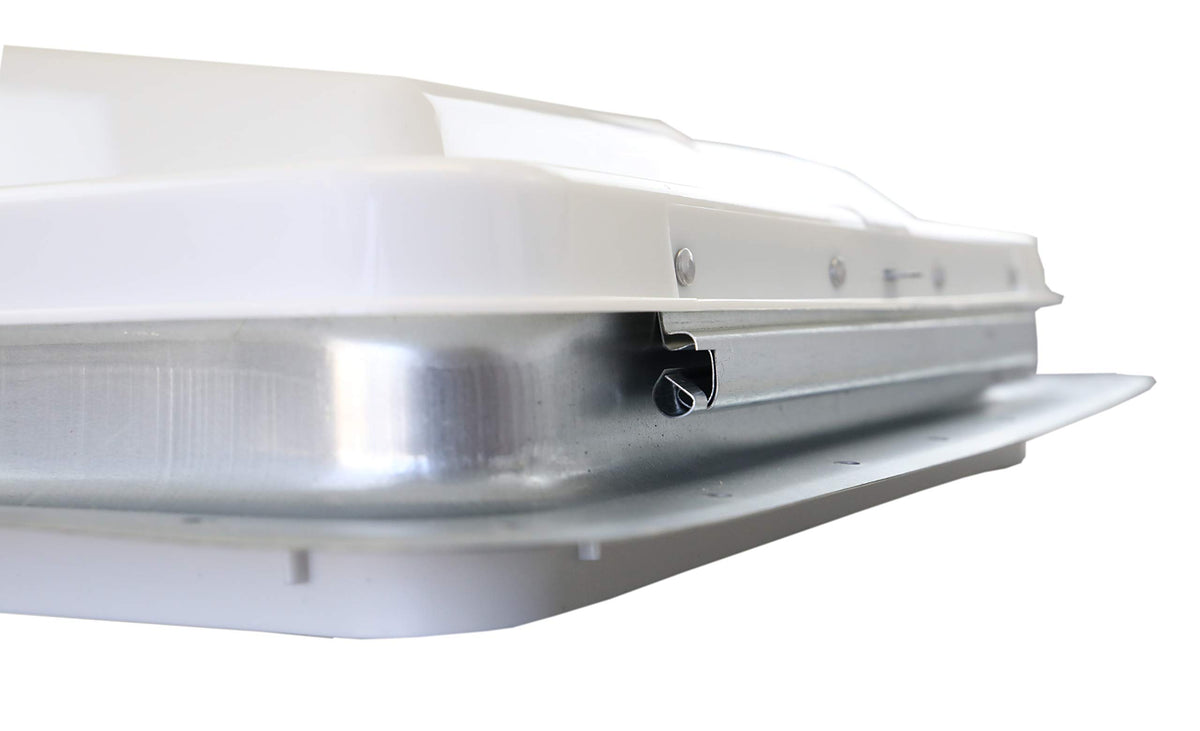 White Manual Crank RV Roof Vent with Screen R740