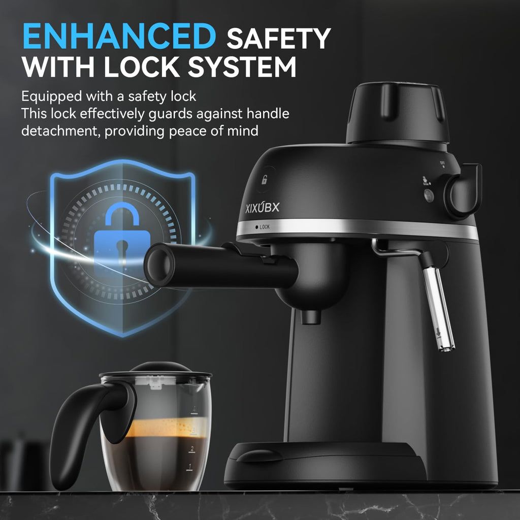 Compact Espresso & Cappuccino Machine with Steam Wand P424