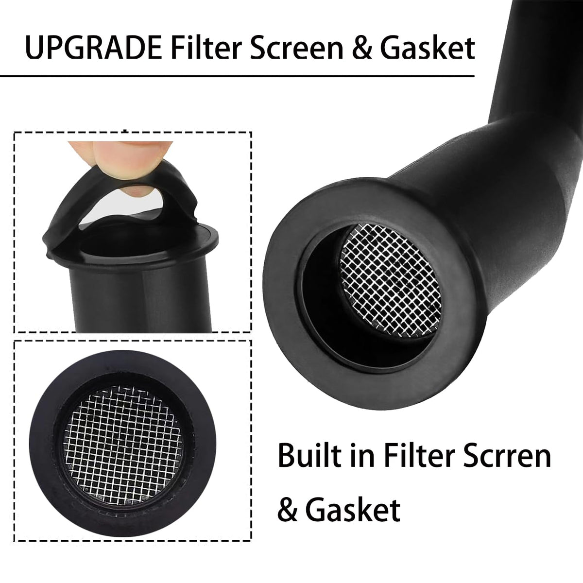 Gas Can Spout Replacement Kit with Gaskets Vent Cap Black 3 Kit N62998