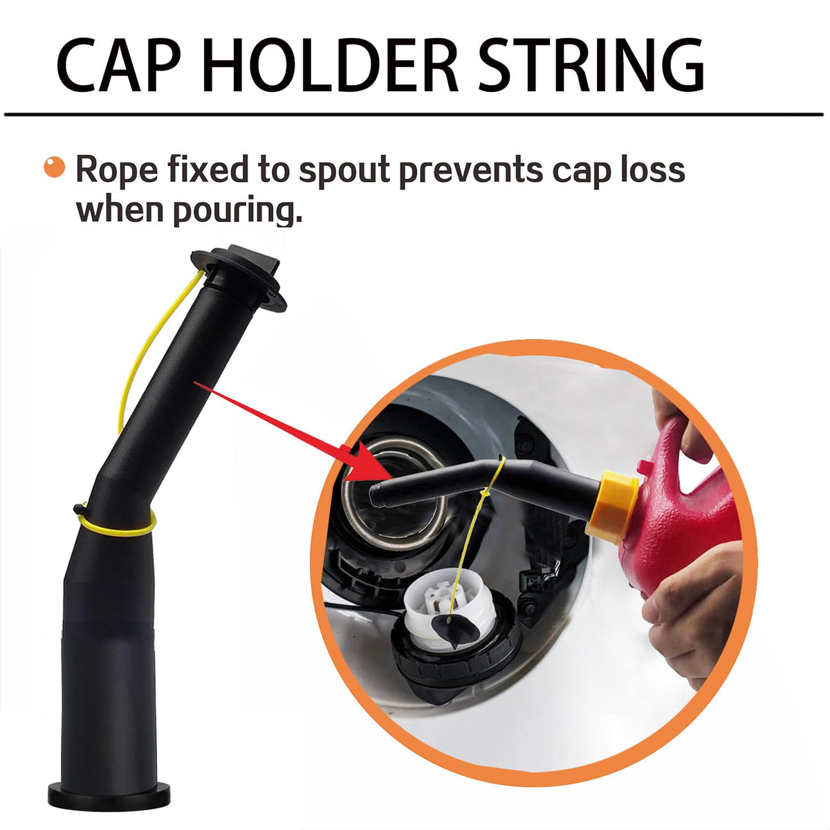 Gas Can Spout Replacement Kit with Gaskets Vent Cap Black 3 Kit N62998
