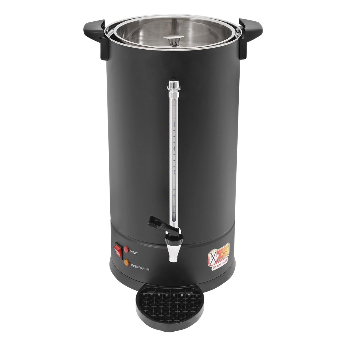 25L Stainless Steel Coffee Urn Hot Water Dispenser Commercial Electric Brewer with Drip Tray Black E318
