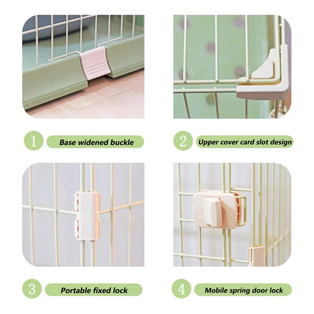 3/4-Tier Cat Cage Playpen with 3 Platforms, 3 Doors & 2 Ramps F970692