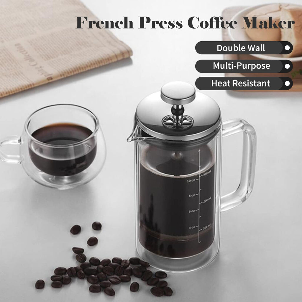 Double Walled Borosilicate Glass Coffee Pot J7277