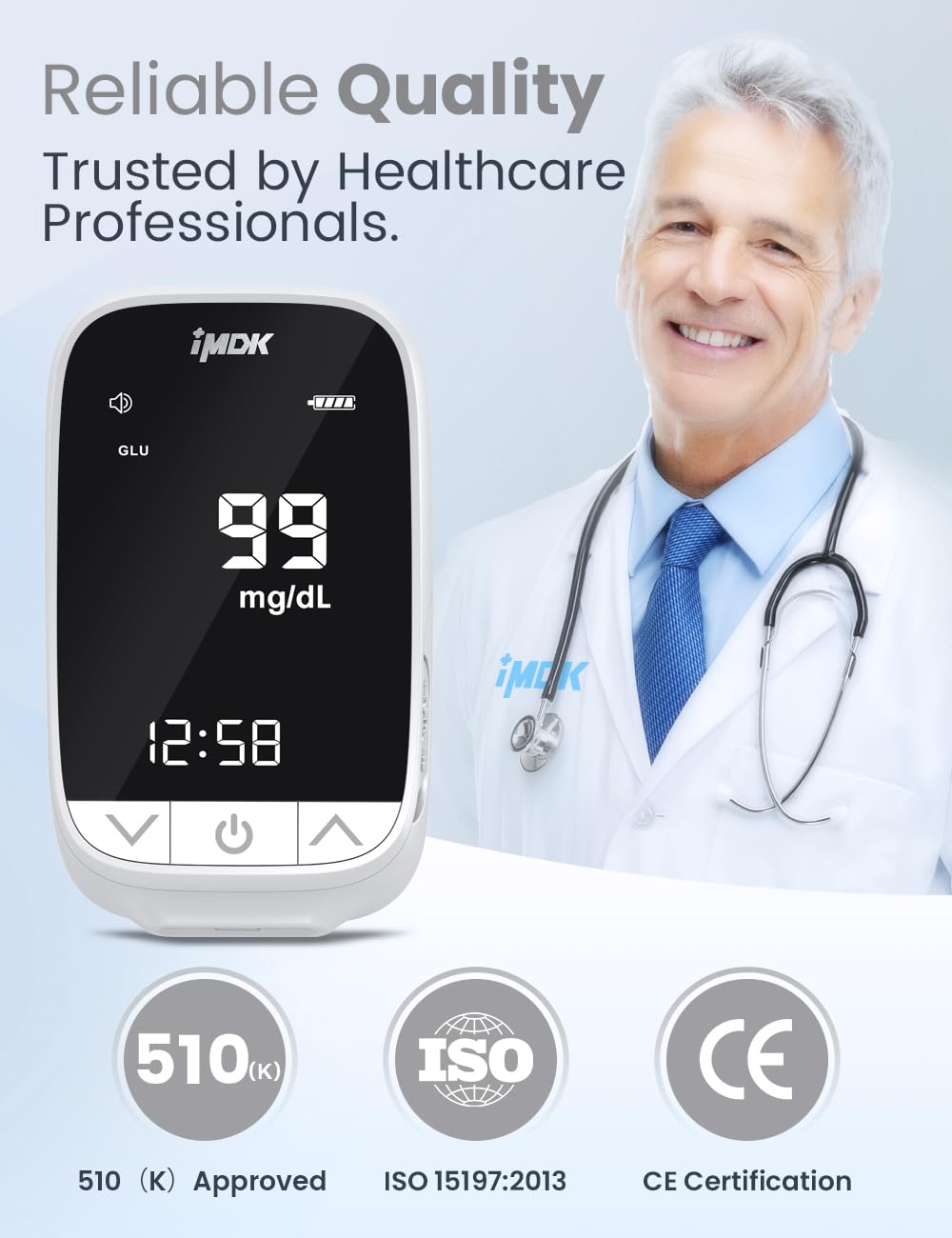 Blood Glucose Monitor Kit with 100 Strips and 100 Lancets N2557