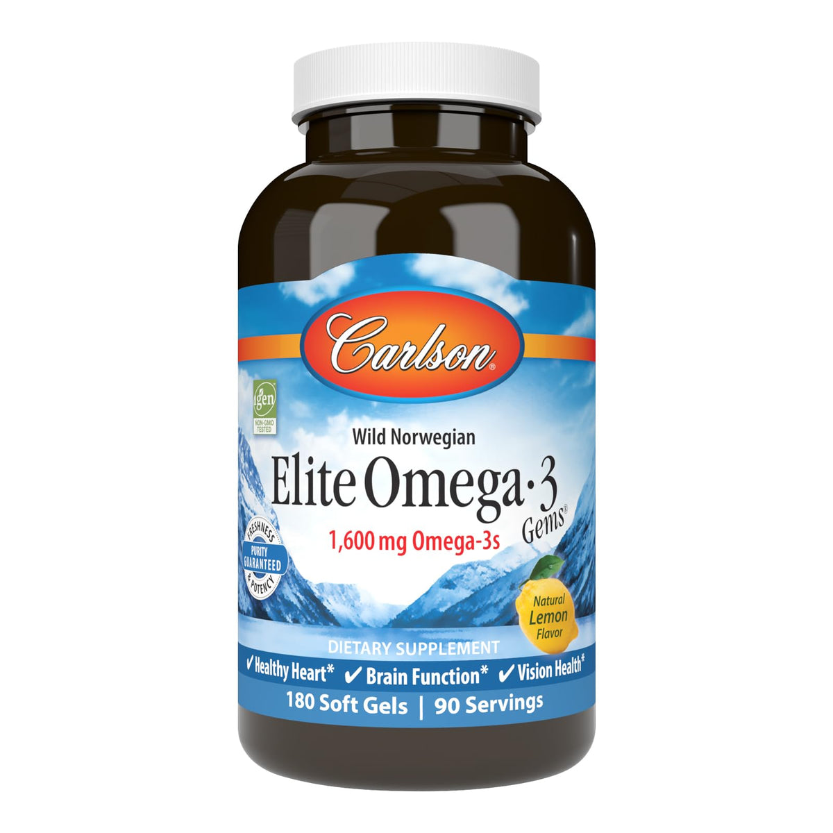 Omega-3 1600 mg Lemon 180 Softgels K450045
