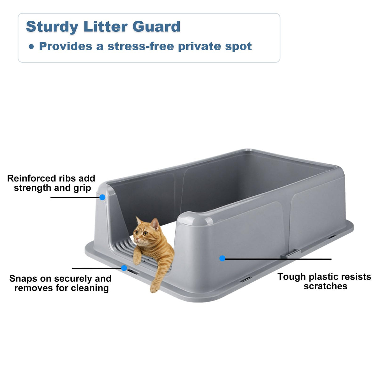 XL Stainless Steel Cat Litter Box with Lid L441443