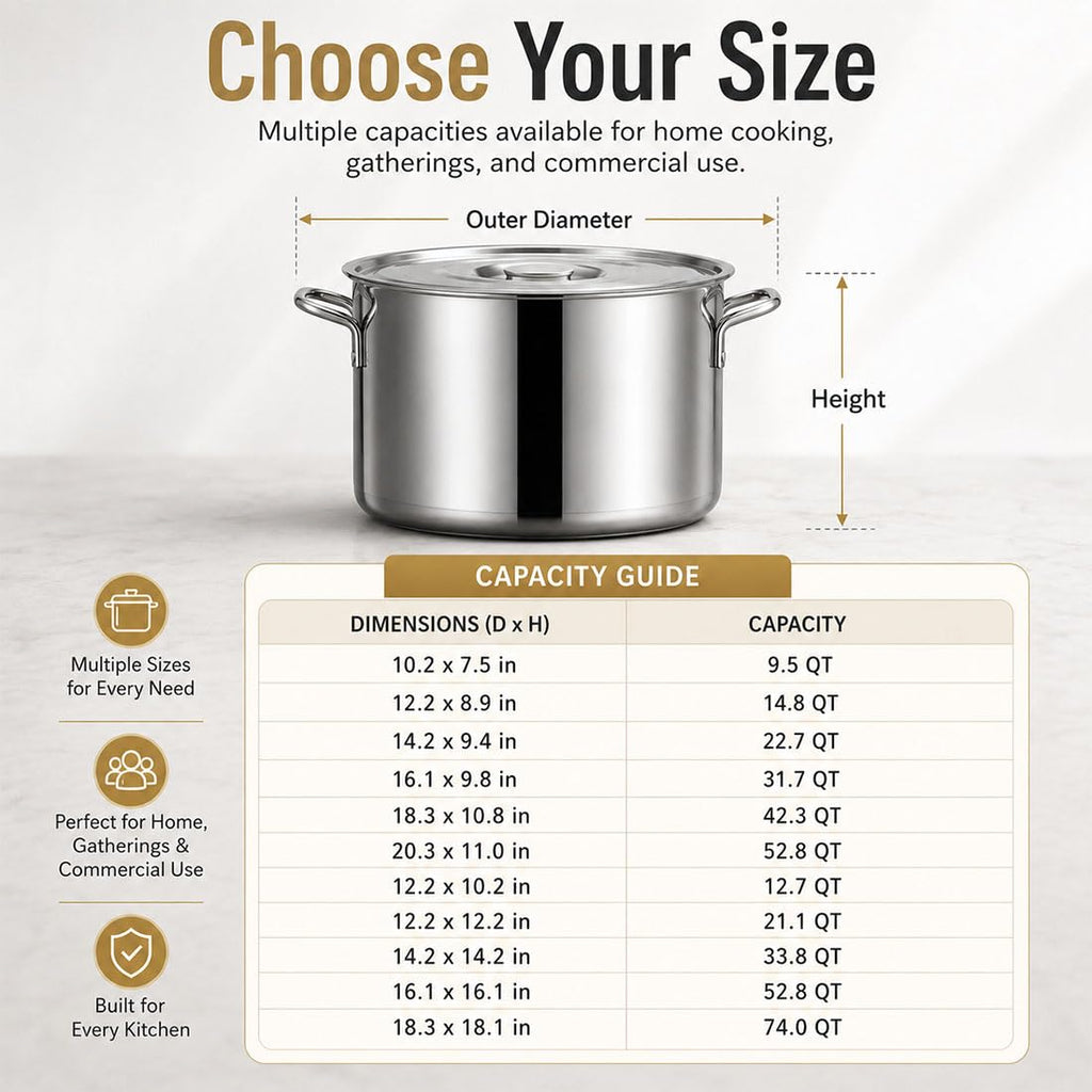 Heavy Duty Stainless Steel Stock Pot with Lid Z608