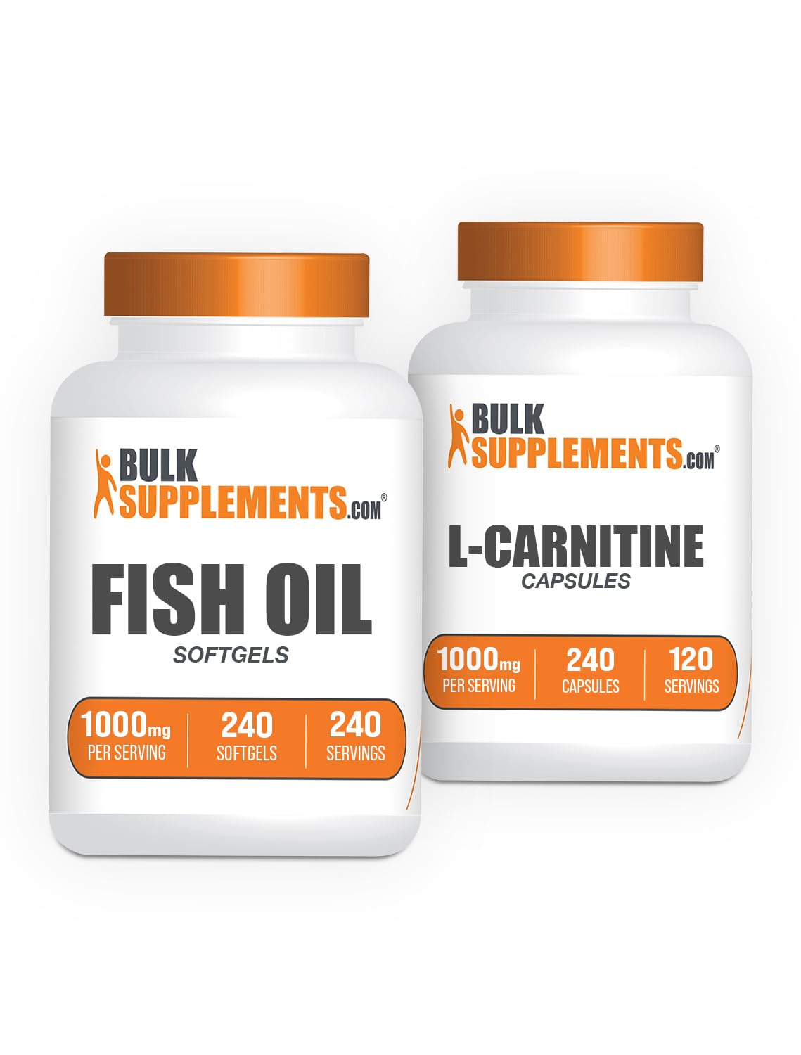 Fish Oil 1000mg Softgels + L-Carnitine Capsules Bundle I407527