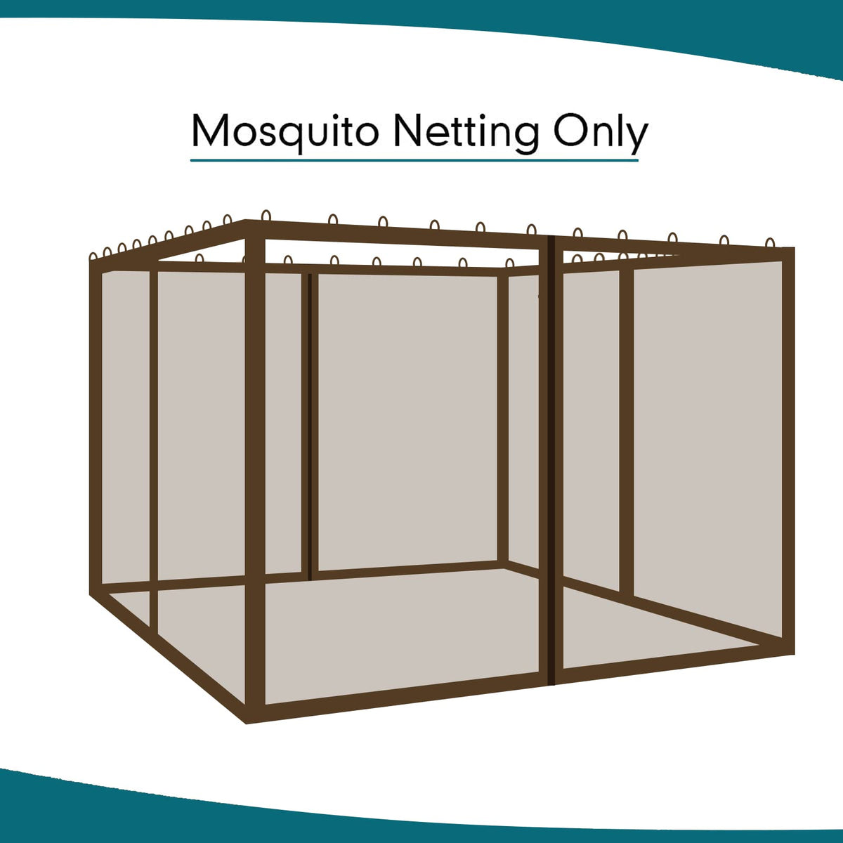 Brown 4-Panel Mosquito Netting T863