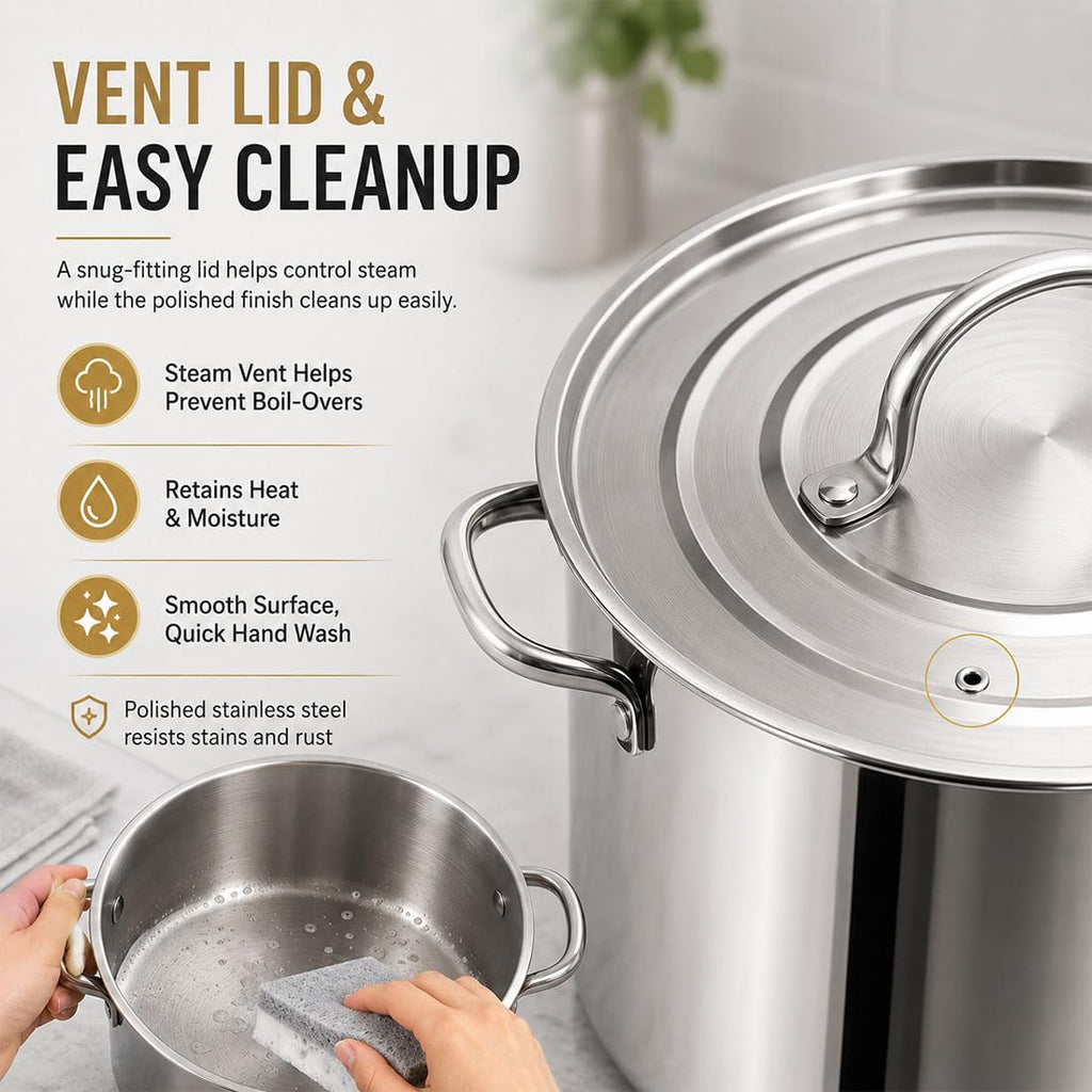 Heavy Duty Stainless Steel Stock Pot with Lid Z608