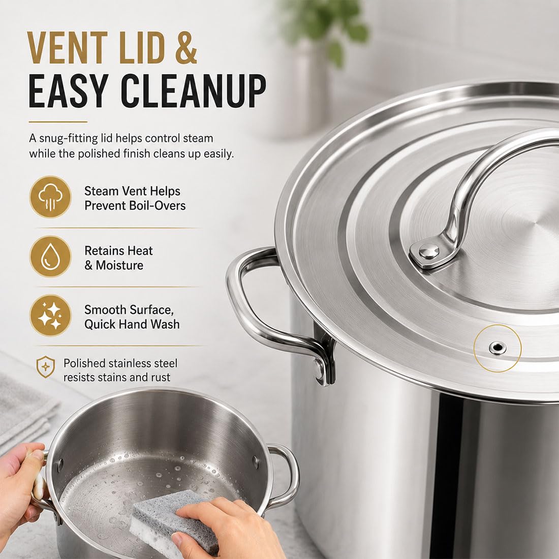 Heavy Duty Stainless Steel Stock Pot with Lid Z608