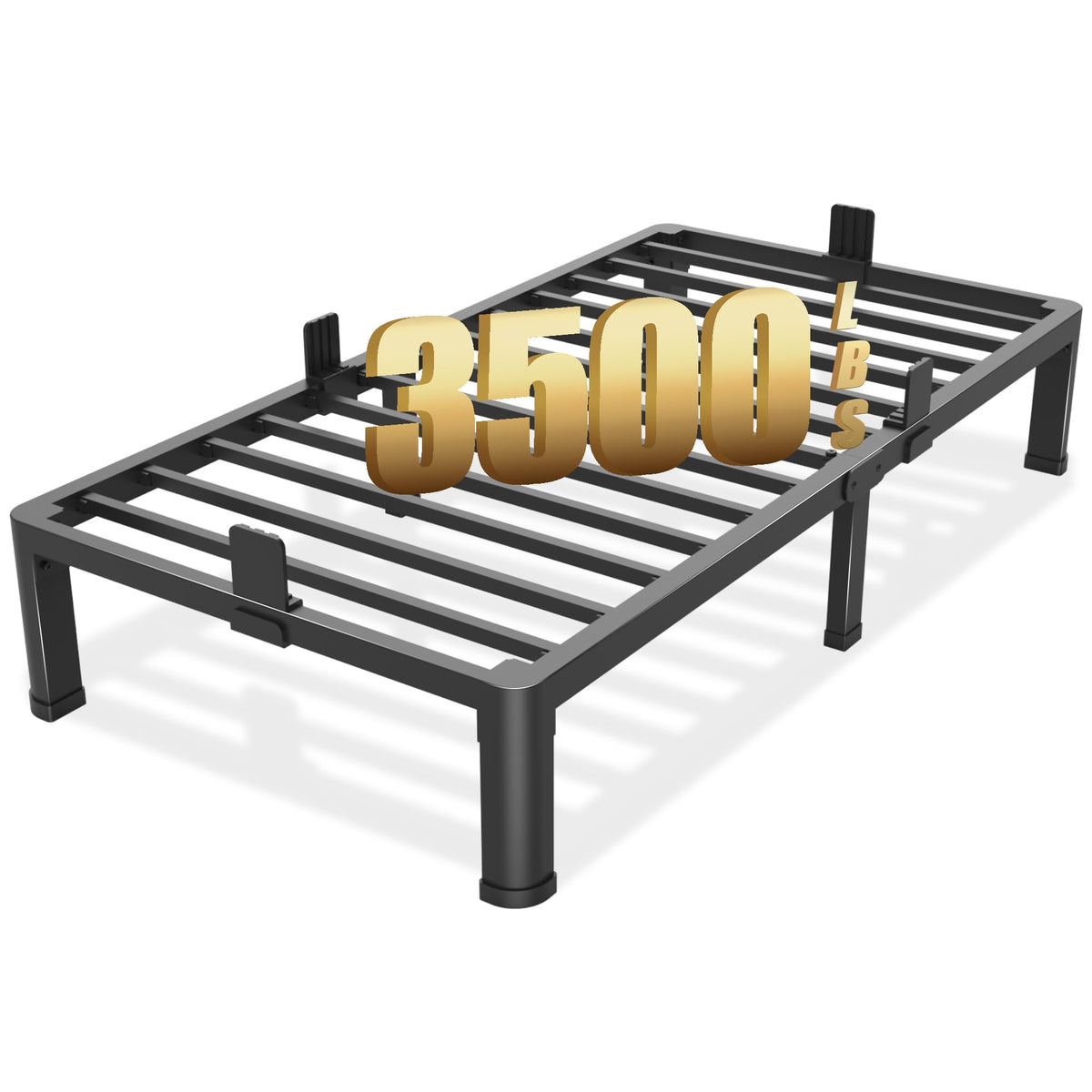 10 inch Twin Bed Frame with Round Corner Legs U49639