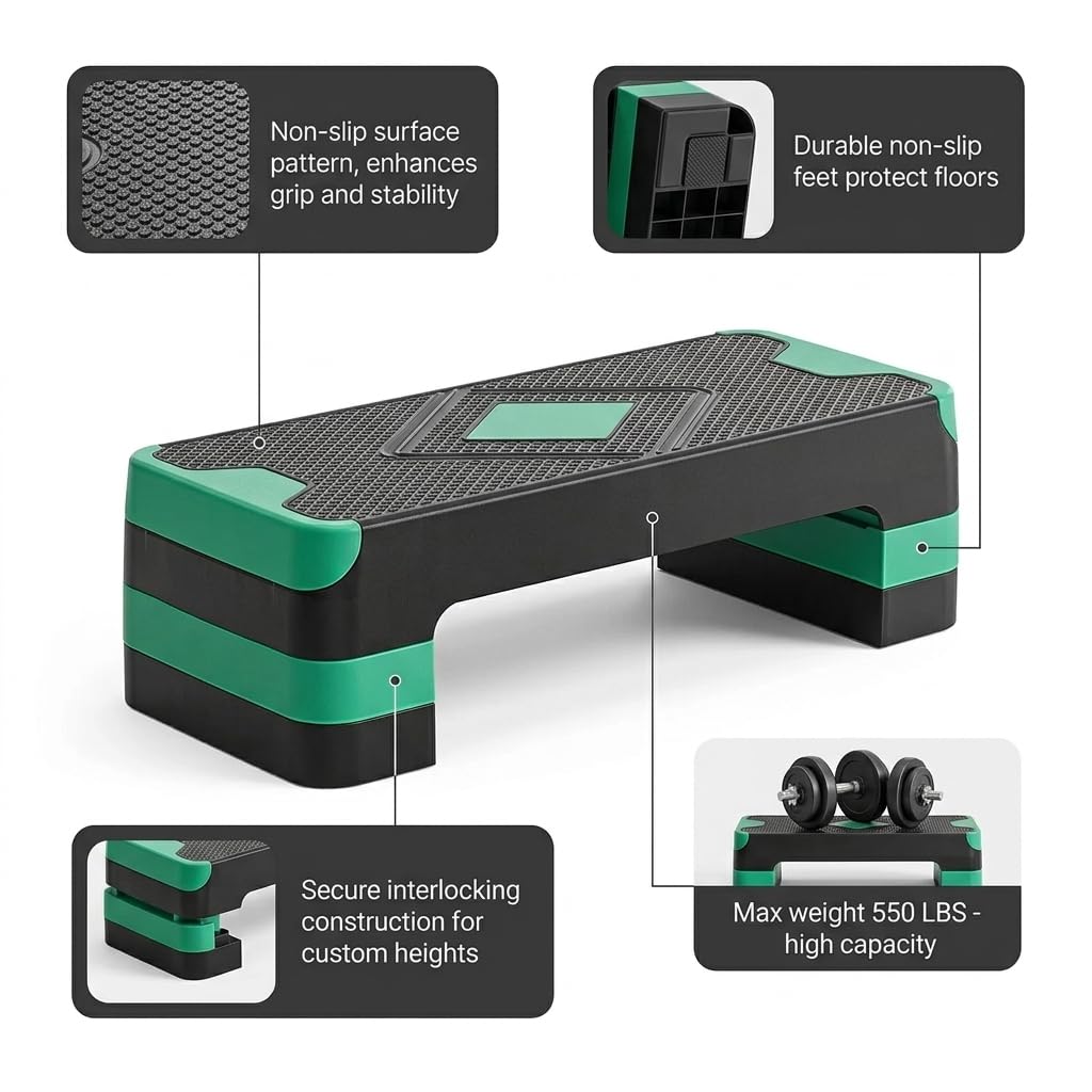 Adjustable Non-Slip Aerobic Step Platform T25519