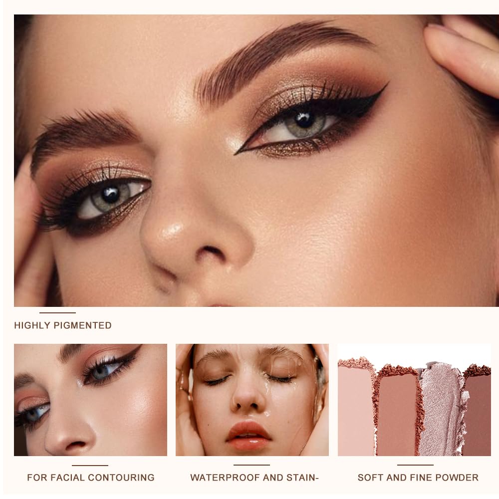 Pink Brown Neutral Matte Eyeshadow Palette O807135