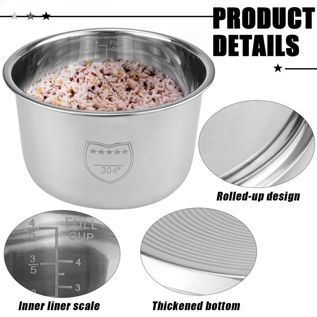 3L Stainless Steel Rice Cooker Inner Pot Replacement T76224