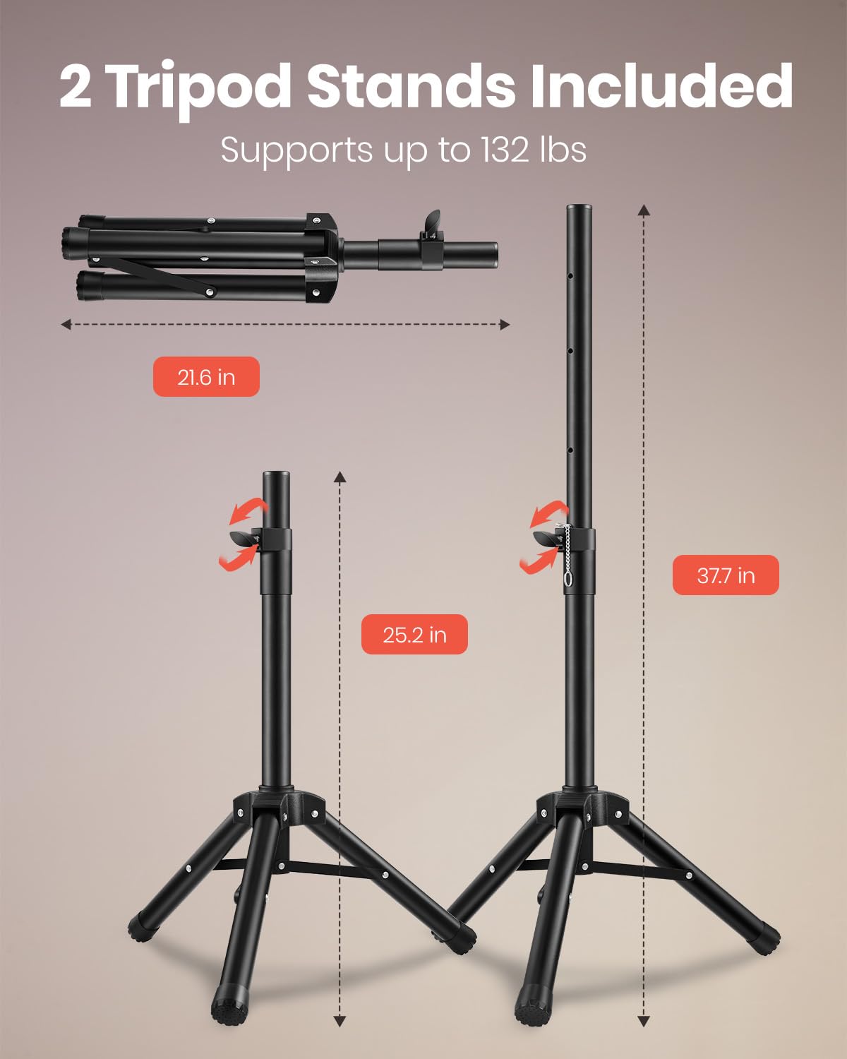 8 Inch Rechargeable Bluetooth PA System with Tripod Stands, Wired Mic J12771