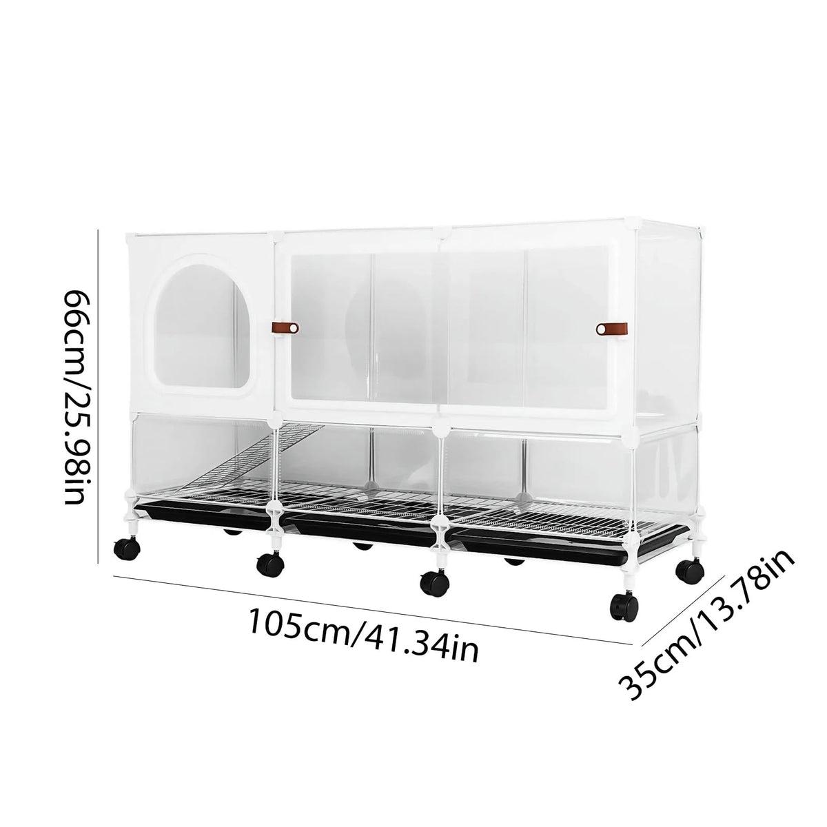 2-Tier Pet House Cage with Pull Out Tray M683036
