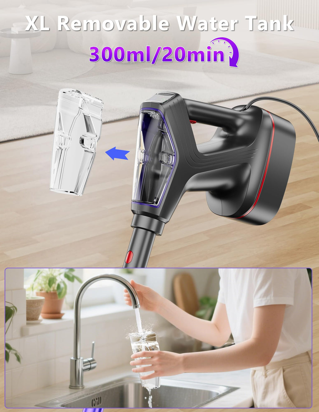 Heavy Duty All-in-One Steam Mop with Detachable Handheld Steamer O941