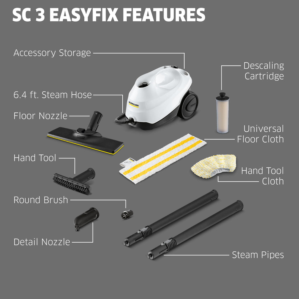 Steam Cleaner, 40 Sec Heat-up, Chemical-Free E5410