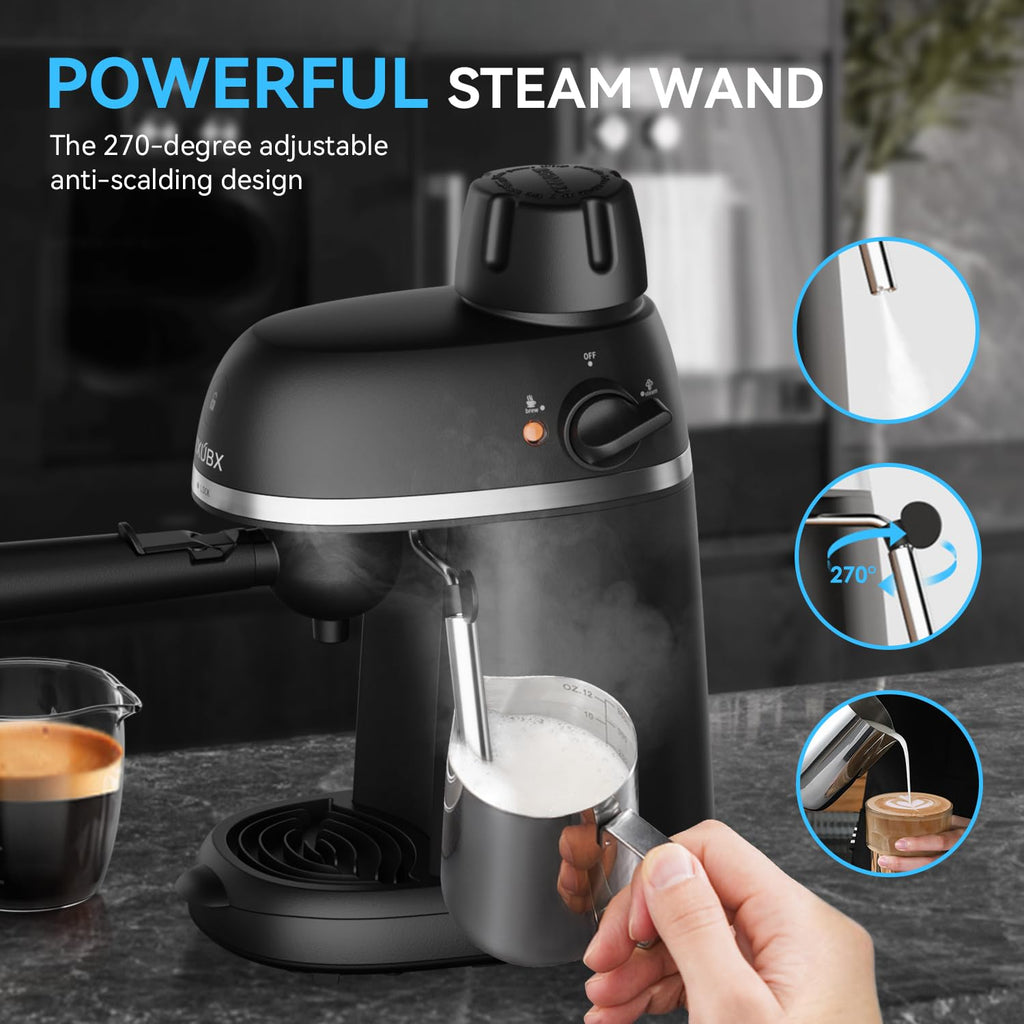 Compact Espresso & Cappuccino Machine with Steam Wand P424