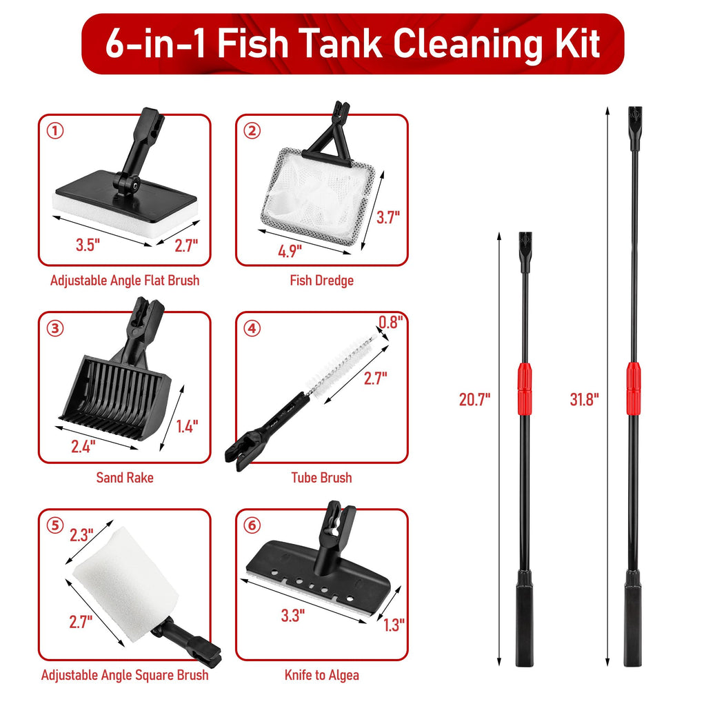 6 in 1 Aquarium Cleaning Tool Algae Scraper I74136