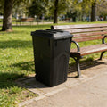 45 Gallon Black Wheeled Garbage Can with Attached Lid T17213