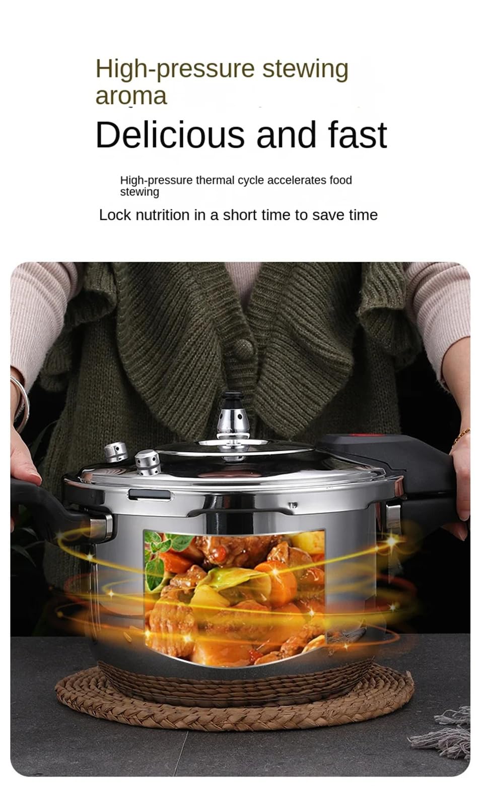 Stainless Steel 3L Induction Compatible Stove Top Pressure Cooker S84829