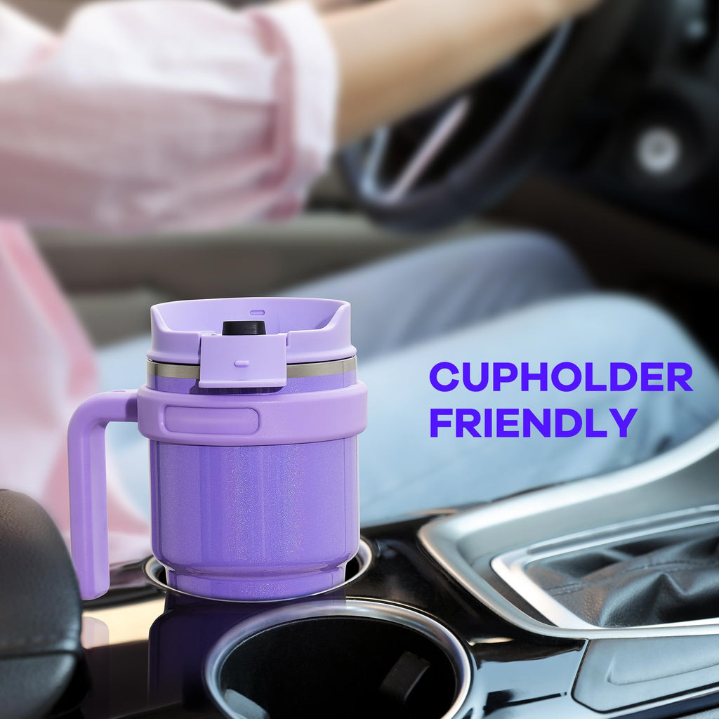 20 oz Insulated Travel Coffee Mug Tumbler with Handle and Straw K631